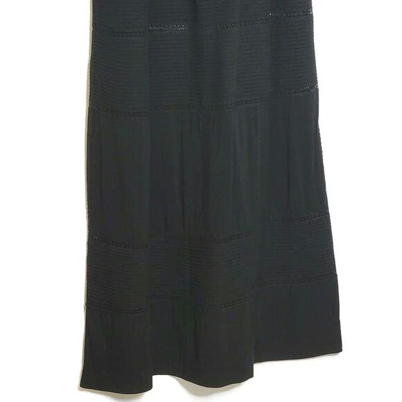 Theory Strapless Sleeveless Tiered Eyelet Black Long Maxi Dress Size S - Picture 11 of 14